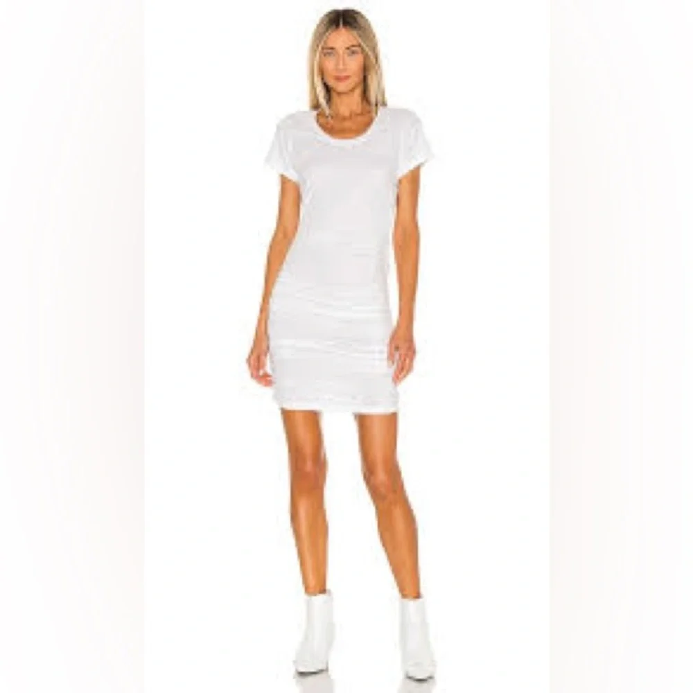 BOBI NWT SHORT SLEEVE SIDE SHIRRED DRESS - Picture 1 of 10